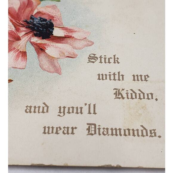c1900s Stick with me kiddo, and you're wear Diamonds Romance Antique Postcard - Picture 5 of 11